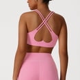 thumbnail image 5 of Bosfbaoi Women's Heart Cutout Crisscross Back Sports Bra, Medium Support Seamless Workout Bra, Breathable Moisture Wicking Gym Top for Yoga Running, 5 of 7