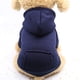 thumbnail image 2 of Sudadera de algodón suave para perros con bolsillos para gatos, diseño de 2 patas, ideal para deportes y fiestas Sudadera con capucha azul marino para mascotas, 2 of 8