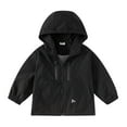 thumbnail image 2 of NAISIBABY Boys Windbreaker Jacket, Active Fit Zipper with Pockets Fashion Hooded Lightweight Coat Black 3T, 2 of 3