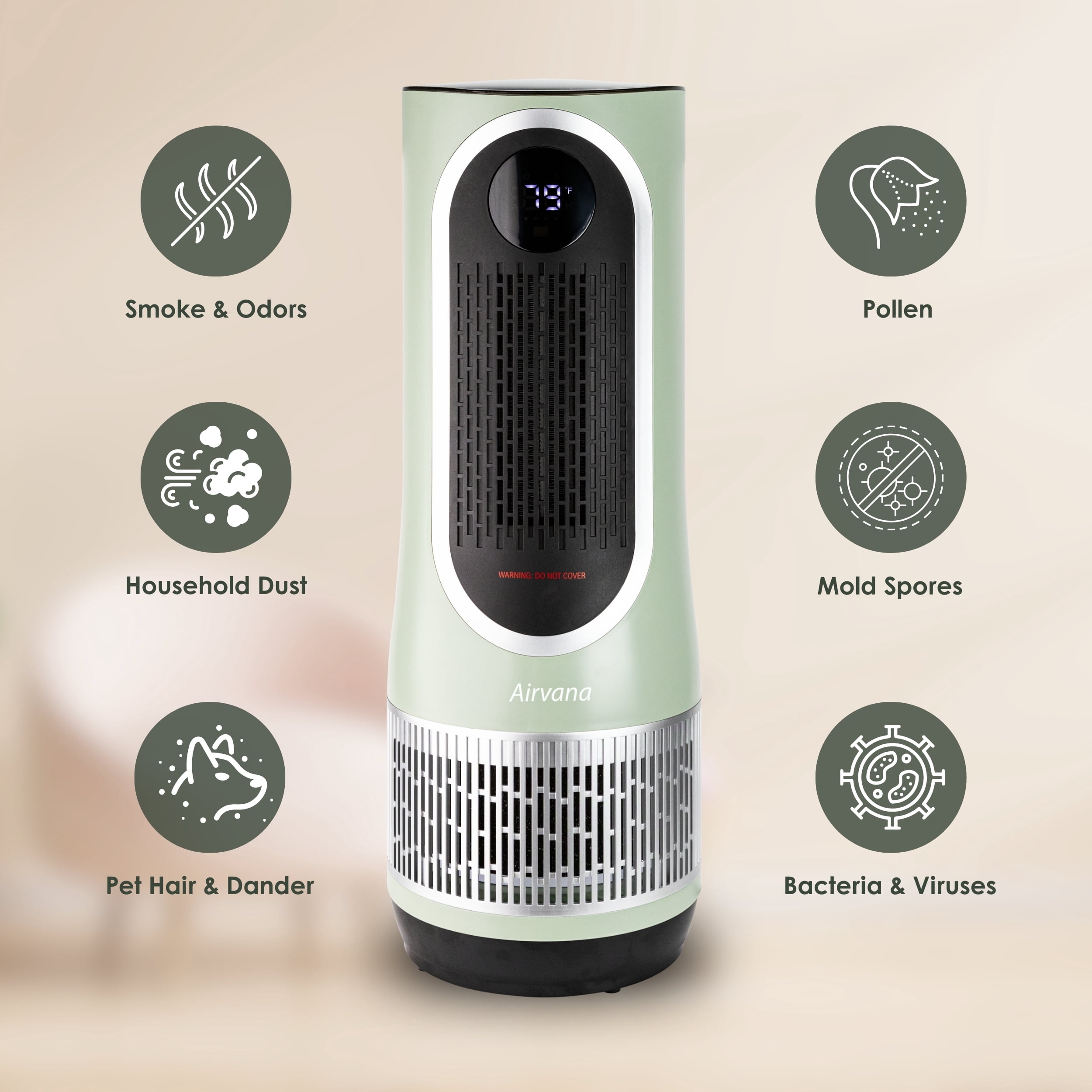 Airvana 3-in-1 Heater, Fan & Air Purifier – HEPA Filter System for Clean Air and Warmth in Home, Bedroom, or Office
