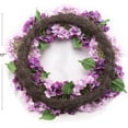 thumbnail image 5 of 24" Mixed Purple Hydrangea Christmas Wreath – Artificial Floral Front Door Wreath, Lifelike Greenery & Hydrangea Decoration for Spring, Summer, Indoor & Outdoor Home Décor, 5 of 5