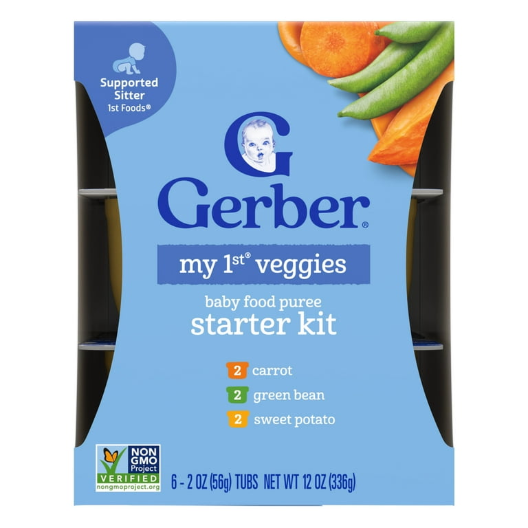 Gerber My 1st Veggies Starter Kit, Baby Food Puree, oz Tubs