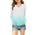 thumbnail image 6 of bbymog Casual Shirts for Girls 10-12 Fashion Gradient V Neck Pullover Top Long Sleeve Girls T Shirts Mint Green D 5 Years, 6 of 7