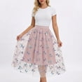 thumbnail image 2 of DHFJKG Sequins Embroidery Skirt Women High Waist Flared A Line Party Wear Midi Skirts Fairy Butterfly Trendy Skirt, 2 of 4