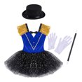 thumbnail image 3 of TiaoBug Kids Girls Circus Costume Sequins Leotard Dress Halloween Party Dress Up Royal Blue 16, 3 of 7