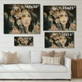 thumbnail image 4 of Designart 'Portrait Of A Young Woman With Flowers I' Modern Print on Natural Pine Wood, 4 of 5