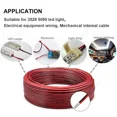 thumbnail image 6 of 12V Red Black Hookup Wire 2 Pin Automotive Flat Cable LED Extension Wires For Doorbell LED Ribbon Lamp Tape Lighting Speakers, 6 of 6