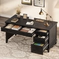 thumbnail image 4 of QinaQin Farmhouse-Style Office Desk with Charging Station and File Drawers | 53.5-Inch Wooden Computer Desk with Built-In USB Ports for An Executive Computer Workspace In a Home Office, 4 of 9