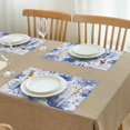thumbnail image 3 of Stylish Pattern Round Elastic Tablecloth – Fitted Polyester Printed Table Cover with Stretch Edge for Kitchen, Dining, Outdoor or Patio Table, 17.7x11.8in, S-flowers11, White, 3 of 6