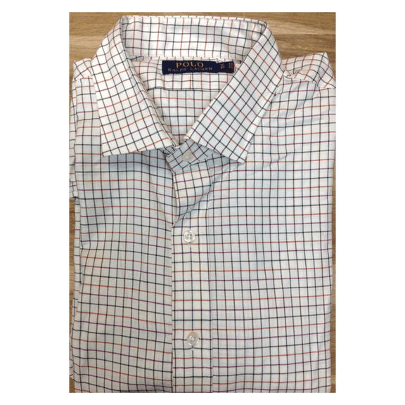 Polo Ralph Lauren Men's Twill Tattersal Checked Shirt, Size 17 / 43, MSRP $145
