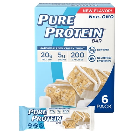 Pure Protein Bars, Marshmallow Crispy Treat, 20 g, 2.75 oz, 6 ct