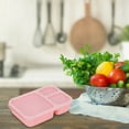 thumbnail image 2 of JeashCHAT Bento Lunch Box, 3 Compartments Plastic Lunch Containers, Reusable Meal Prep Containers with Lids, Bento Box Divided Picnic Box, 9.3'' x 6.1'' x 2.2'', Pink, 2 of 4