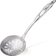 thumbnail image 1 of 1 cuchara ranurada de cocina - cuchara de acero inoxidable con tazón grande, orificio para colgar incorporado para un agarre cómodo - cuchara coladora duradera de calidad alimentaria, 1 of 5