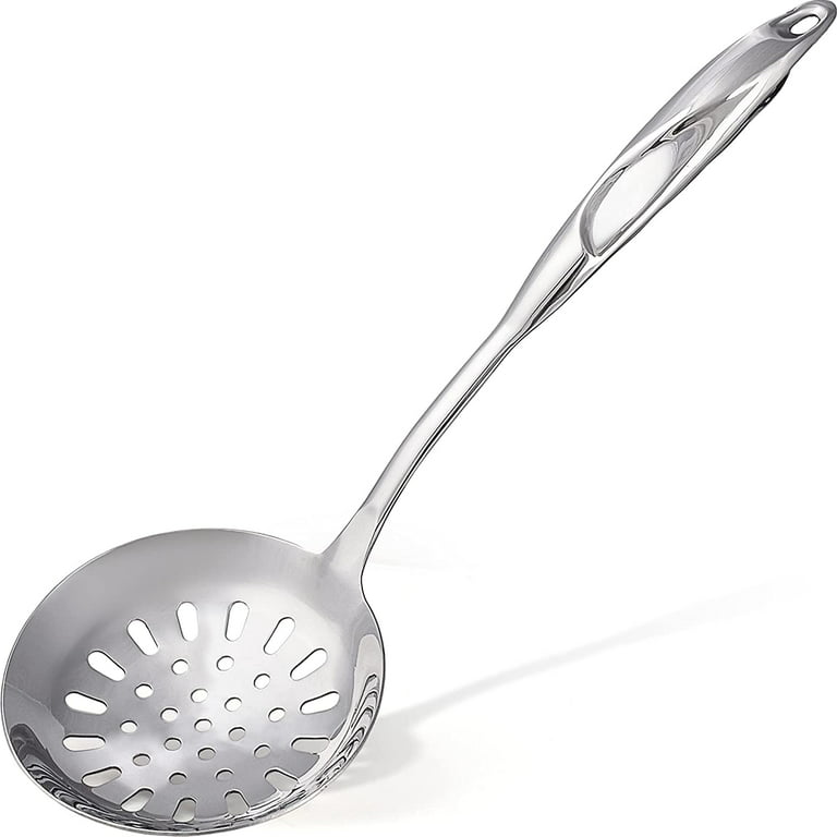 Zulay Kitchen Large Stainless Steel Slotted Skimmer Spoon - 14.5 inches 