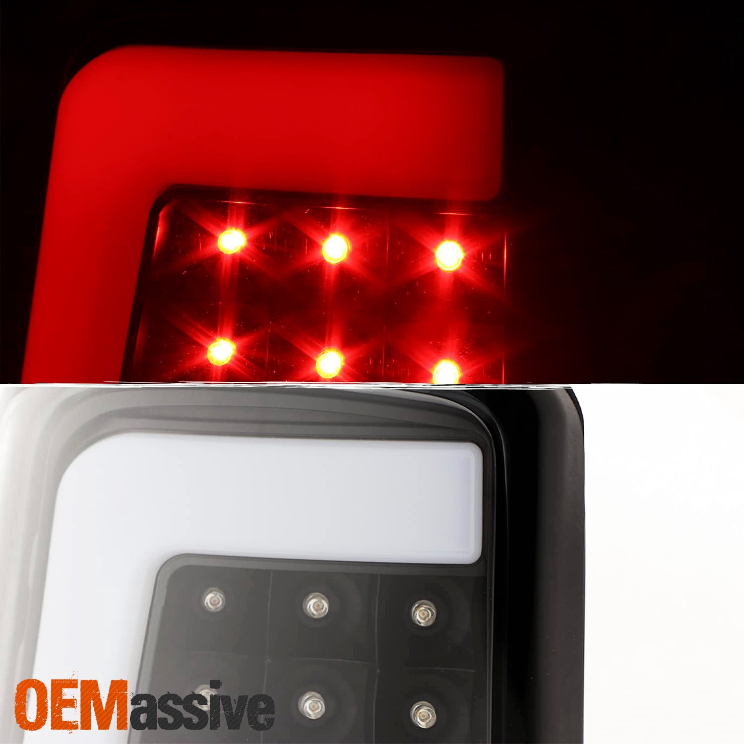 AKKON - Fits 2000-2006 Chevy Tahoe Suburban GMC Yukon XL 1500/2500 [C-Tube] Parking LED Reverse Black Tail Light Brake Lamp Pair