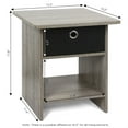 thumbnail image 2 of Furinno 2-10004 End Table/ Night Stand Storage Shelf with Bin Drawer, Set of two, 2 of 4