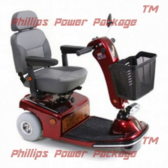 Shoprider - POWER PACKAGE ($500 VALUE) - Sunrunner 3 - Mid-Size Scooter - 3-Wheel - Burgundy