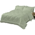 thumbnail image 5 of DNG Creations 5 Piece Ruffle Diamond Comforter All Season 550 GSM California King Size - 800 Threads Count, 100% Egyptian Cotton Solid Light Sage Colour, 5 of 7