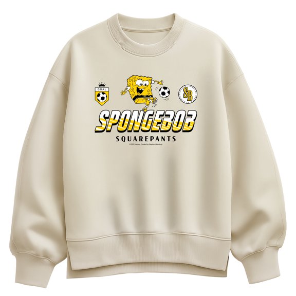 SpongeBob SquarePants - SpongeBob Soccer Jersey - Women's Oversized Fleece Crew Sweatshirt