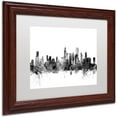 thumbnail image 2 of Trademark Fine Art "Chicago Illinois Skyline B&W" Canvas Art by Michael Tompsett, White Matte, Wood Frame, 2 of 4