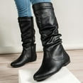 thumbnail image 4 of HAOTAGS Womens Mid Claf Boots, Spring Fall Low Heel Casual Dressy Shoes Black 7.5, 4 of 9