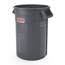Suncast® Commercial Oval HDPE Utility Trash Can, 32 Gallons, Gray