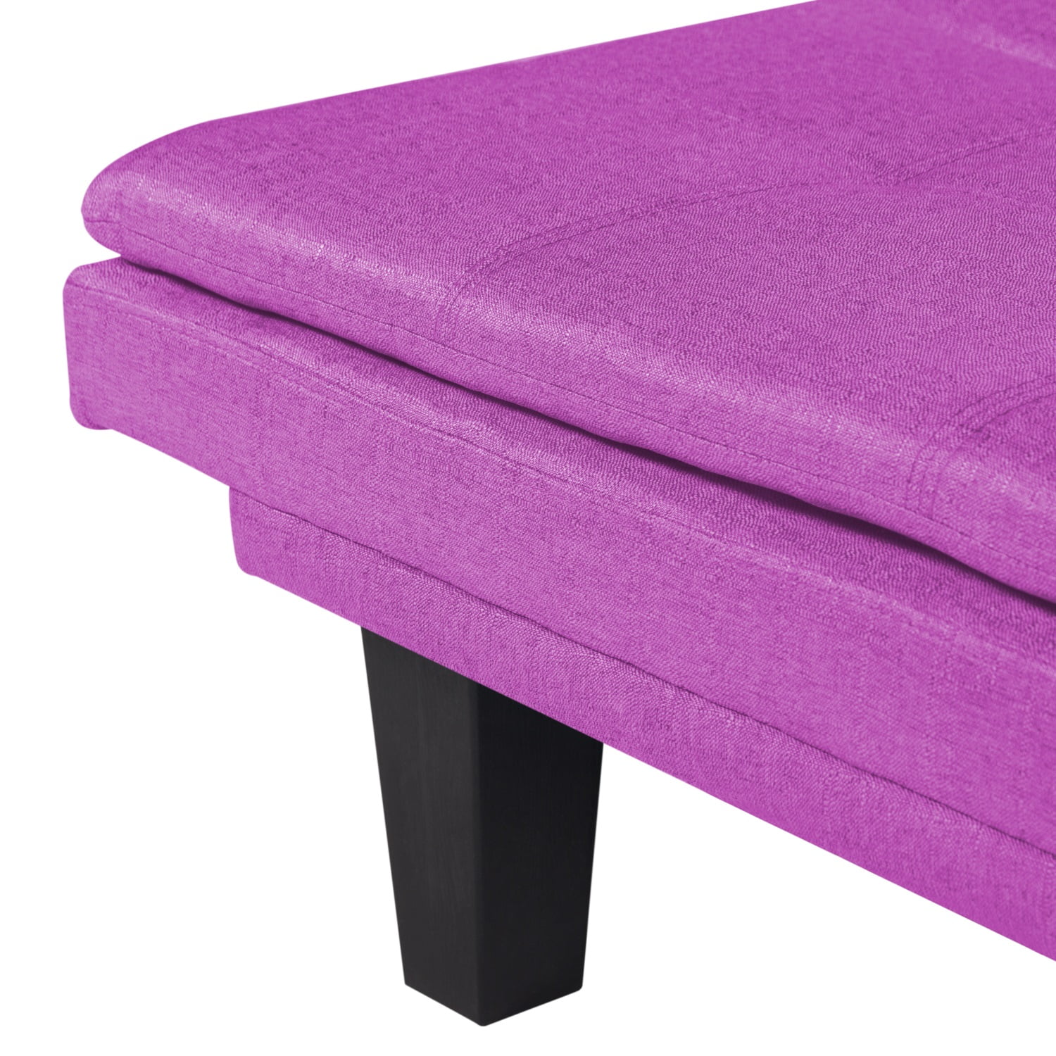 Kadyn 63.4" Futon Sofa bed, Polyester Upholstered Sofa bed with 2 arm cushions, Modern Futon Sofa bed for apartment, Purple