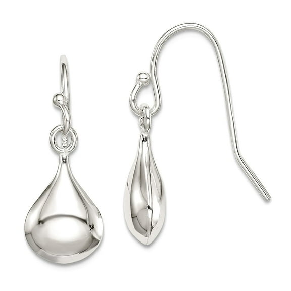 925 Sterling Silver Polished Shepherd Hook Earrings 26x8mm Wide Dangle Earring for Women - 1.4 Grams