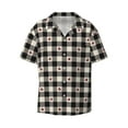 thumbnail image 6 of Kdxio Men's Hawaiian Shirt for Men Short Sleeve Shirt Black Plaid Heart Summer Casual Holiday Beach Button Down T-Shirts, 6 of 7