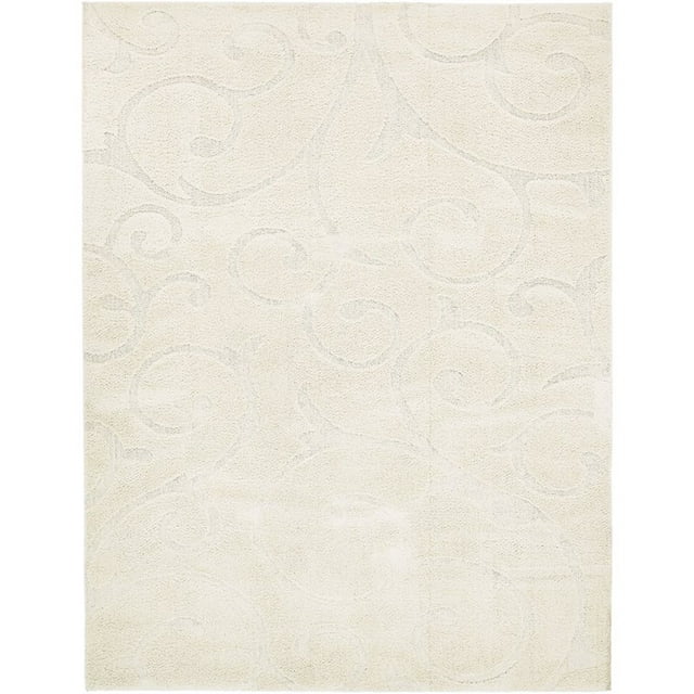 Unique Loom Shag Floral Tapis Floral Design de Vigne 9' x 12' Rectangle en Ivoire