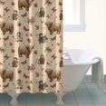 thumbnail image 4 of Beige Highland Cow Figure Butterfly Pattern Shower Curtain 72"x72" ,Bathroom Decorative Shower Curtains Set with 12 Hooks,Modern Waterproof Washable Shower Curtain, 4 of 6