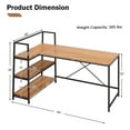 thumbnail image 6 of Topbuy 59 Inch L-Shaped Computer Desk Large Reversible Corner Desk w/ Open Storage Shelves PC Laptop Gaming Desk Black + Walnut, 6 of 10