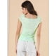 thumbnail image 5 of Blusa de Encaje Frente Fruncido Allegra K para Mujeres Menta Verde L, 5 of 6