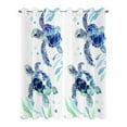 thumbnail image 2 of nqOlkjepod Outdoor Curtains for Patio Waterproof, Blue Coastal Turtle Outdoor Privacy Panels Grommet, Nautical Ocean Beach Botanical Blackout Outside Curtains for Porch/Cabana 54"x108", 2 Panels, 2 of 8