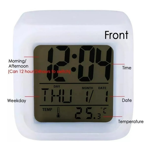 Reloj despertador digital Malubero 7 colores Bodega Aurrera en linea