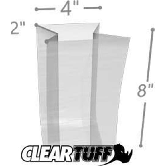 International Plastics GB2040208 Sacs en Poly Transparent à Soufflet 4 x 2 x 8 Po 2 Mil - Caisse de 1000