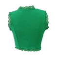 thumbnail image 4 of Womens Camisole Lace Trimmed Slim Fit Button Front Tank Top Back Detail Solid Color Green XS, 4 of 5