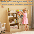 thumbnail image 4 of 4 Tier Kids Bookshelf and Toy Storage Organizer,Multifunctional Wooden Kids Book Shelf with Bookcase Display Stand for Kids Room,Playroom,Natural, 4 of 8