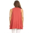 thumbnail image 2 of MOA COLLECTION Women's Solid Casual Lightweight Sleeveless Draped Open Front Cardigan, 2 of 4
