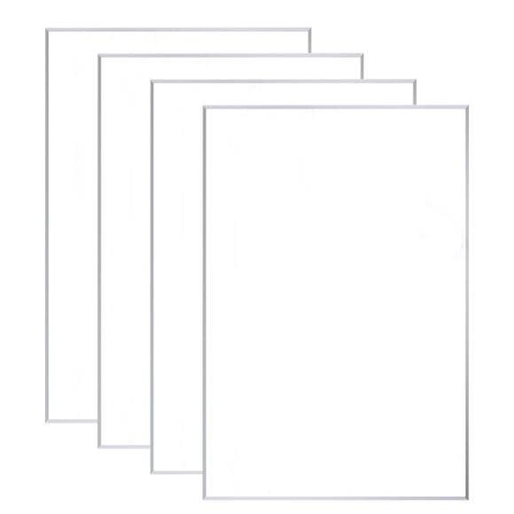 Minkissy 4Set Clear Acrylic Sheets for Double-Sided Use 11.8x7.9x0.08in