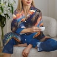 thumbnail image 6 of Lsque Night Sky Turtle Pattern Long Sleeve Pajama Set for Women - Soft 2-Piece Sleepwear and Loungewear Set with Pockets, Comfy Nightwear-X-Large, 6 of 7