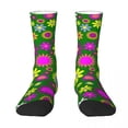 thumbnail image 3 of Flower Power Socks Bright Floral Trendy Stockings Ladies Quality Skateboard Socks Winter D, 3 of 7