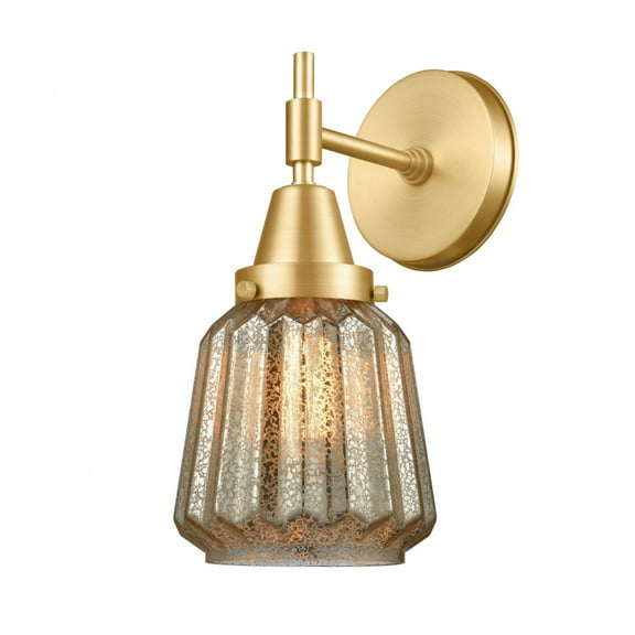 447-1W-SG-G146-Innovations Lighting-Chatham - 1 Light Wall Sconce-12 Inches Tall and 7 Inches Wide-Satin Gold Finish-Mercury Glass Color