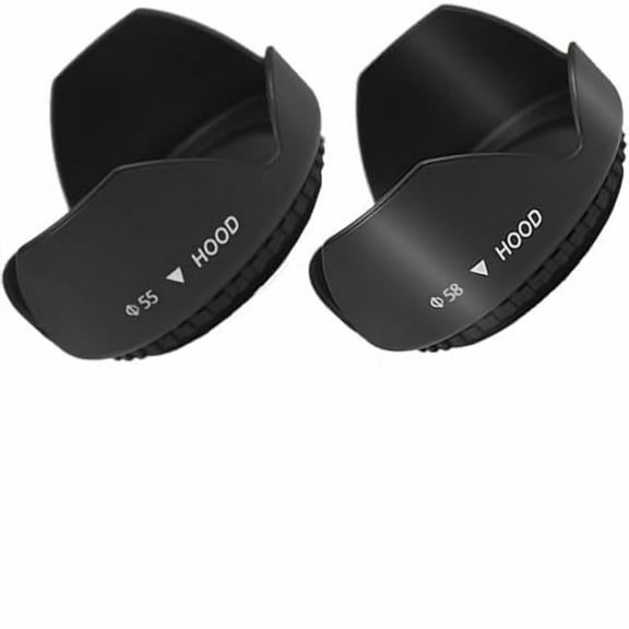 Acuvar 55mm and 58mm Digital Tulip Flower Lens Hood for Nikon D3500, D5600, D3400 DSLR Camera with Nikon 18-55mm f/3.5-5.6G VR AF-P DX and Nikon 70-300mm f/4.5-6.3G ED