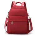 thumbnail image 1 of Women Nylon Solid Color Backpack Zipper Large Capacity Laptop Bag (Green, 1 of 7