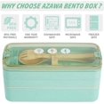 thumbnail image 3 of Fiambrera Bento 1100ml/38oz, Fiambrera Bento de 4 capas con cuchara y tenedor para niños, adultos y trabajadores de oficina, Fiambrera sin BPA Contenedores de alimentos a prueba de fugas (Verde) oso de fresa Hogar, 3 of 5