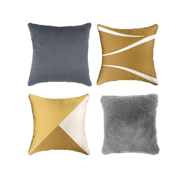 Set de 4 Cojines Decorativos Coprire 45 x 45 cm Dorado
