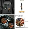thumbnail image 6 of Yuyamidu Deer Front Car Seat Cover Set with Steering Wheel Cover Seat Belt Pads USA Flag Center Console Pad Trash Bin Phone Holder Rearview Mirror Cover Cup Holder Key Chain, Pack of 12, 6 of 6
