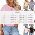 thumbnail image 2 of Perfectbot Women's Off Shoulder Short Sleeve Blouse, Cute Eyelet Embroidered Asymmetrical Top, Tie Detail & Elastic Hem, 2 of 8