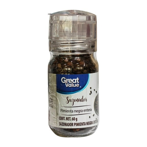 Sazonador Great Value pimienta negra entera 60 g